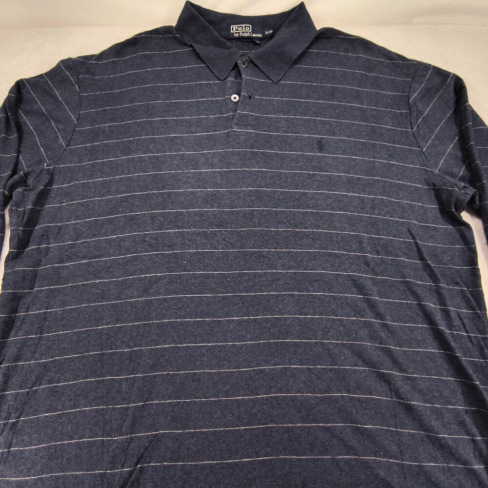 Polo by Ralph Lauren Collared Casual Long Sleeve Polo Shirt Mens Size XL Navy